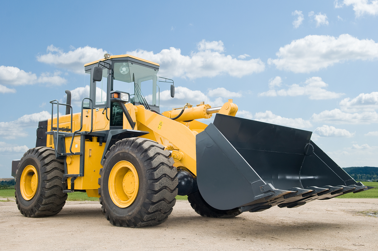 One Loader excavator construction machinery equipment over blue sky